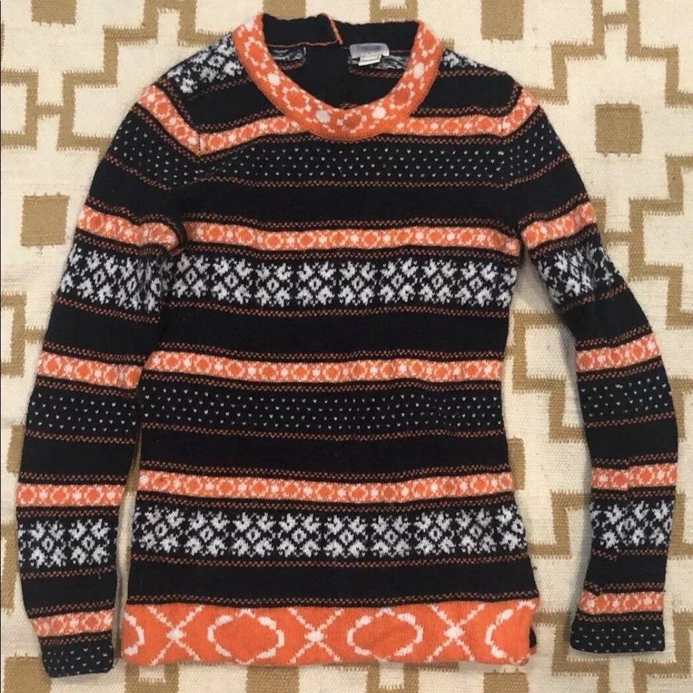 J.CREW Women's Crew Neck Sweater Floral XXS Navy
